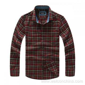 Single Breasted Pure Cotton Men's Versatile Check Shirt
